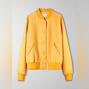 Aritzia Wilfred Poussin Bomber Jacket, sunny yellow, large
